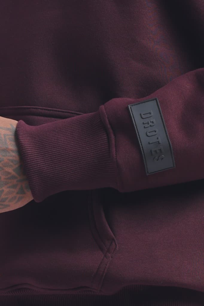 Detailed view of the Drotes Patch on a hoodie